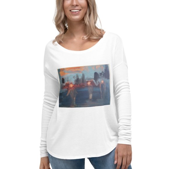 Walking out side the city/ Ladies' Long Sleeve Tee - Picture 2 of 3